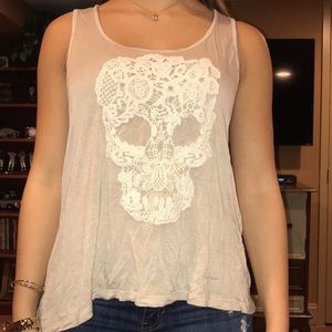 tank top with lace skull